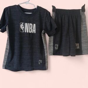 Boys Medium 5/6 2 Piece NBA Shorts Set Short Sleeve Top Matching Shorts Athletic
